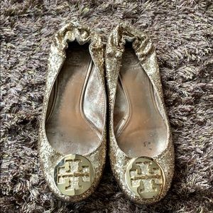 Tory Burch reva glitter gold 8.5